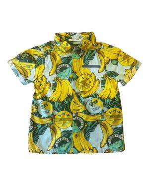 Scotch & Soda Boy's Printed Shrot Sleeve Button Down Shirt - Yellow