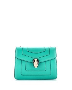 BVLGARI Serpenti Forever Square Shoulder Bag Leather - Blue