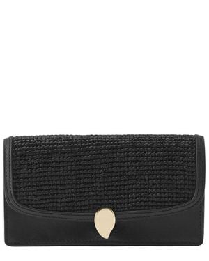 Helen Kaminski Adelie Raffia & Leather Wallet - Black