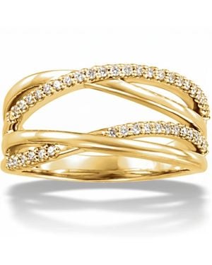 Pompeii3 1/4Ct Diamond Criss Cross Right Hand Ring 14K Size Selectable - Metallic