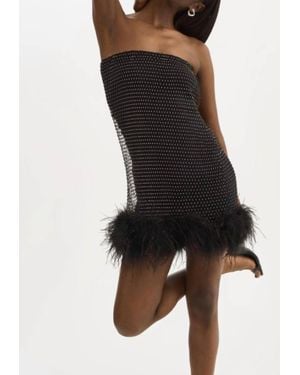 Lamarque Bareta Fishnet Slip Mini Dress - Black