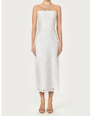 Costarellos Astelle Floral Cut Strapless Dress - White