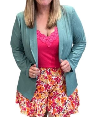 Kori Open Front Blazer - Red