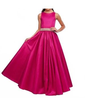Ashley Lauren Girl's Crew Neckline Evening Gown - Pink