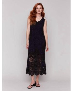 Charlie b Crochet Sleeveless Maxi Dress - Blue