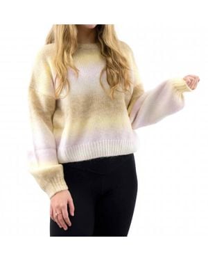 Blu Pepper Ombre Bubble Sleeve Sweater - Natural