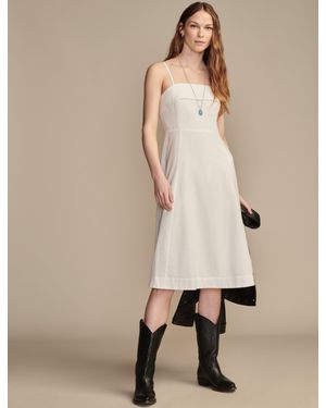 Lucky Brand Strapless Linen Overlay Midi Dress - Natural