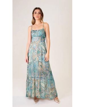 Lavender Brown Juliana Maxi Dress - Blue
