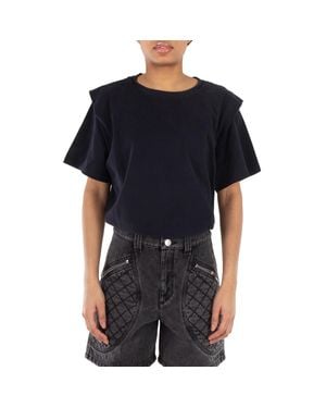 Isabel Marant Zelitos Cotton T-Shirt - Black