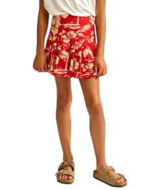 Bellerose Vista Flower Print Skirt - Red