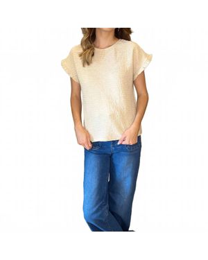 Ninexis Sunlit Ruffle Ribbed Top - Blue