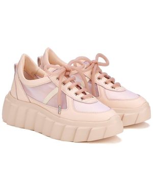 Agl Attilio Giusti Leombruni Blondie Grid Leather Sneaker - Pink