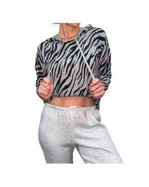 J. Society Zebra Stripe Hoodie - Gray