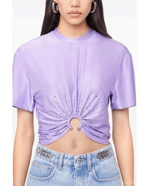 Rabanne Piercing Detail T-Shirt - Purple