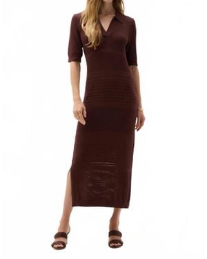 Joseph Ribkoff Viscose Sweater Knit Straight Dress - Brown