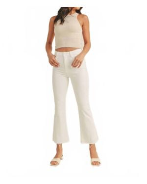 Just Black Denim High Rise Tonal Crop Flare Short Jeans - Natural