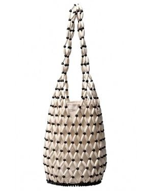 Mint Exclusives Hallow Wooded Bead Handmade Bag - Multicolor