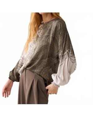 Summum Abstract Blouse - Brown