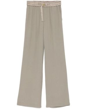 Ami Paris Drawstring Palazzo Pants - Natural