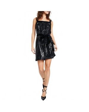 BarIII Sequined Mini Cocktail Dress - Black