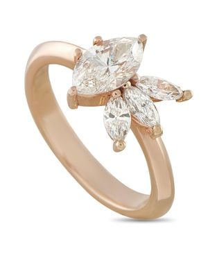 LB Exclusive 14K Rose 1.25Ct Diamond Marquise Cluster Ring Mf17-071526 - White