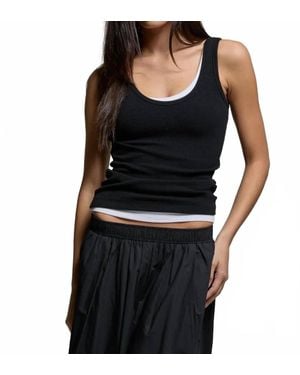 Asher Mila Rib Tank Top - Black