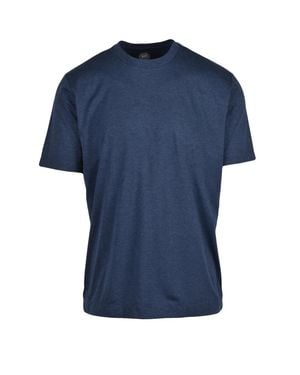 Mazzarelli Cotton-Polyamide Blend Short-Sleeve T-Shirt With Relaxed Fit - Blue