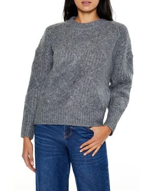 Forever 21 Textured Marled Knit Sweater - Gray