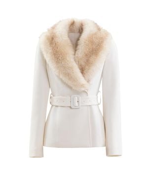 Saiid Kobeisy Fur-Lapel Tailored Jacket - White