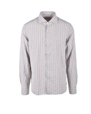NEUMANN New York Striped Cotton Shirt - Gray