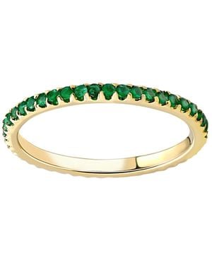 Pompeii3 1/2Ct Emerald Eternity Ring Anniversary Band 10K - Green