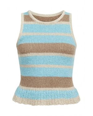 Another Love Jenna Peplum Top - Blue
