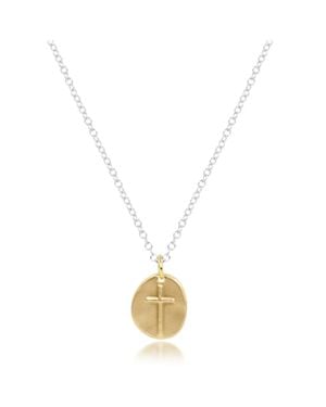 NEWTONE Mixed Metal 16" Inspire Small Disc Necklace - Metallic