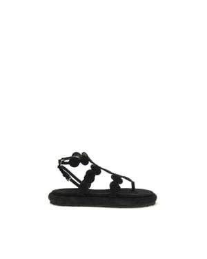Pierre Hardy Black Calf Leather Bos Taurus Platform Sandals