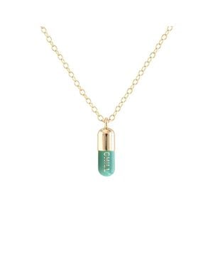Kris Nations Chill Pill Enamel Necklace - Metallic