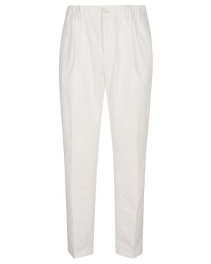 Herno Technical Seersucker Chino Pants With Relaxed Fit - White