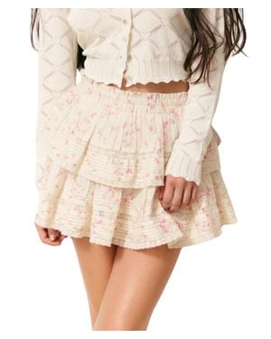 LoveShackFancy Ruffle Mini Skirt - Natural