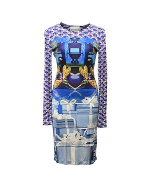 Mary Katrantzou Long Sleeve Printed Dress - Blue