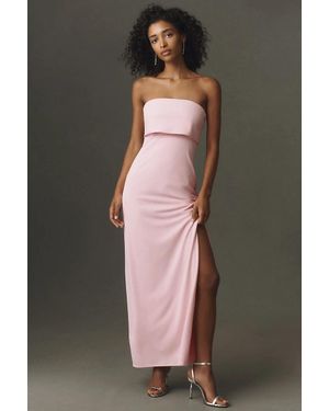 BHLDN Strapless Crepe Maxi Dress - Black