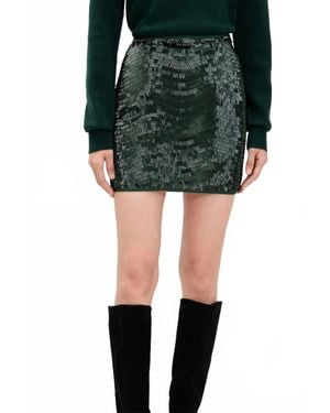 Susana Monaco Cyprus Swirl Sequin Mini Skirt - Green