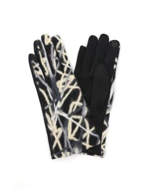 Fashnzfab Geometric Embroidered Smart Touchgloves - Black