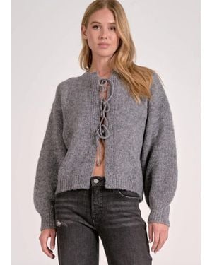 Elan Tie Front Cardigan - Gray