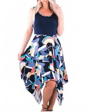 Michael Tyler Asymmetrical Sleeveless Dress - Blue
