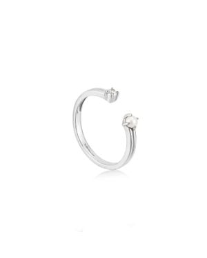 Ania Haie Pearl Sparkle Adjustable Rings - White