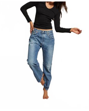 PERFECTWHITETEE Robyn Luxe Rib Long Sleeve Top - Blue