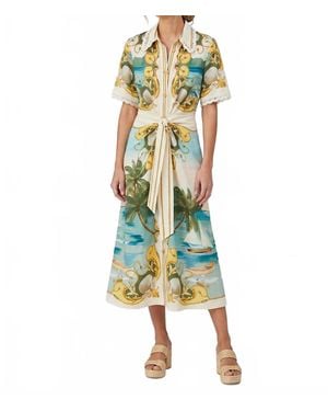 FARM Rio Royal Sea Midi Dress - Green