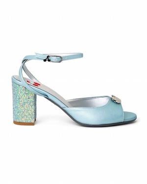 Fundae Cake Pop Recycled Leather Glitter Sandal - Blue