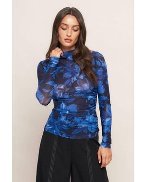 TRUEDAMES Illuminated Petal Power Mesh Top - Blue