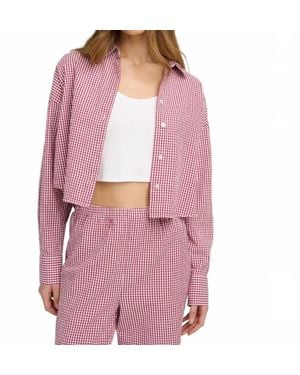 FAVORITE DAUGHTER Crop Ex Boyfriend Shirt - Pink