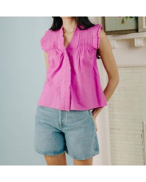 LOVE THE LABEL Dana Button Through Top - Pink